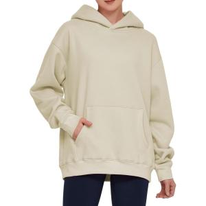 imageTHE GYM PEOPLE Womens Oversized Hoodie Loose fit Soft Fleece Pullover Hooded Sweatshirt With PocketsKhaki