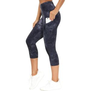 imageTHE GYM PEOPLE Womens Yoga Pants High Waist with Pocket Tummy ControlBlackDark GreyWhite