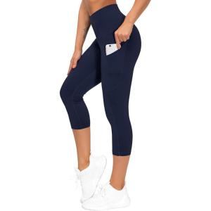 imageTHE GYM PEOPLE Womens Yoga Pants High Waist with Pocket Tummy ControlNavy Blue