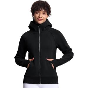 imageTHE GYM PEOPLE Womens Zip Up Hoodies Fleece Workout Jackets Sweatshirts with Pockets Thumb HoleBlack