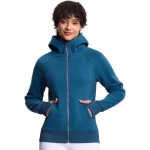imageTHE GYM PEOPLE Womens Zip Up Hoodies Fleece Workout Jackets Sweatshirts with Pockets Thumb HoleDark Blue Green