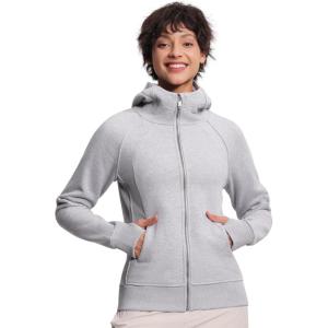 imageTHE GYM PEOPLE Womens Zip Up Hoodies Fleece Workout Jackets Sweatshirts with Pockets Thumb HoleGrey