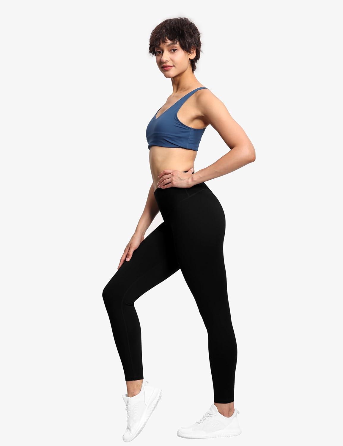 imageTHE GYM PEOPLE Womens High Waist Workout Legging Soft Tummy Control Squat Proof Yoga Running PantsBlack