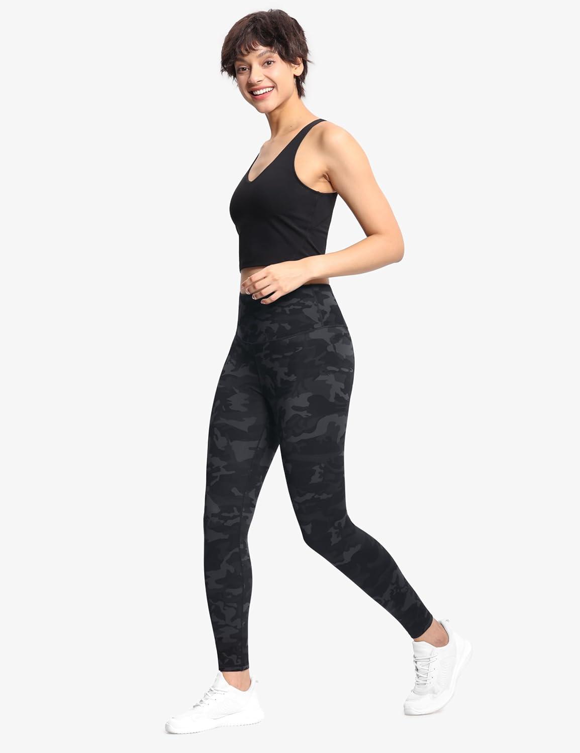 imageTHE GYM PEOPLE Womens High Waist Workout Legging Soft Tummy Control Squat Proof Yoga Running PantsBlueDark GreyBlack