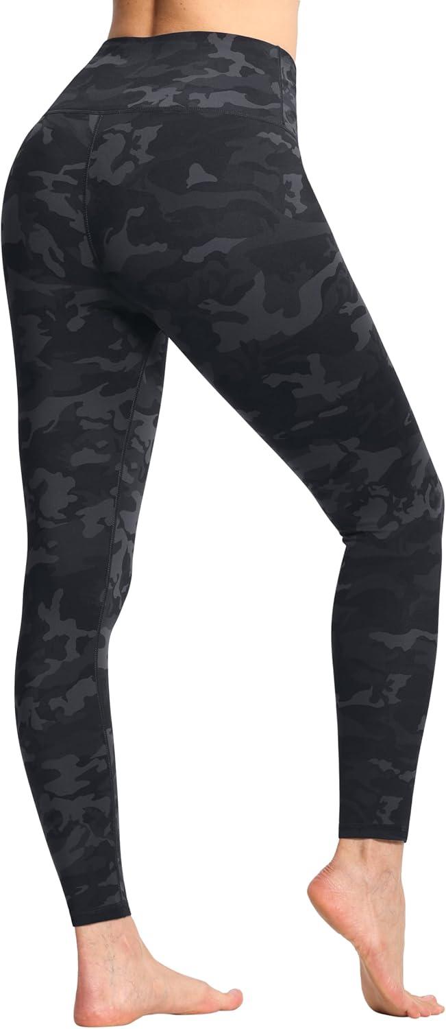 imageTHE GYM PEOPLE Womens High Waist Workout Legging Soft Tummy Control Squat Proof Yoga Running PantsBlueDark GreyBlack