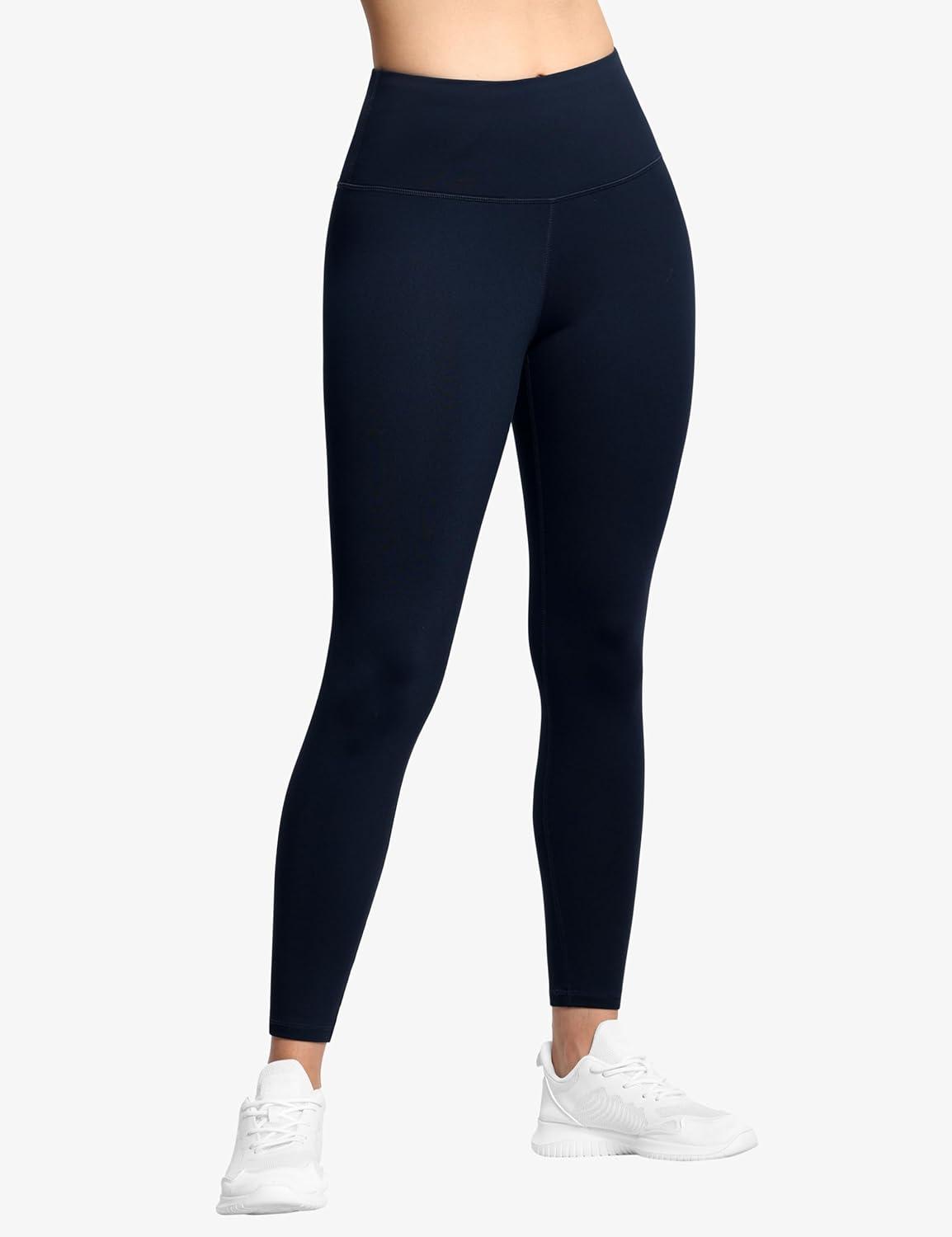 imageTHE GYM PEOPLE Womens High Waist Workout Legging Soft Tummy Control Squat Proof Yoga Running PantsNavy Blue