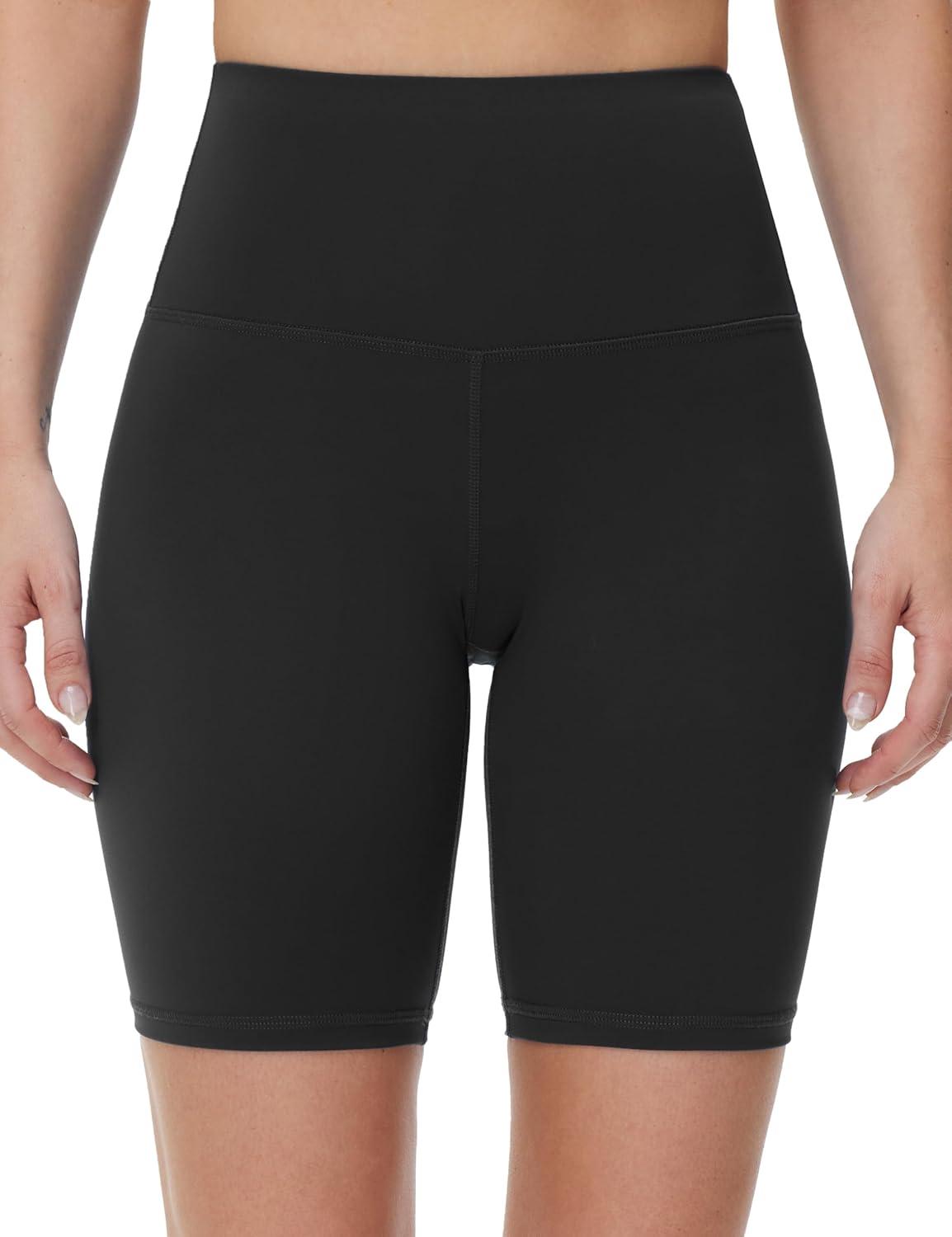 imageTHE GYM PEOPLE Womens High Waist Workout Yoga Shorts Tummy Control Stretchy Biker Running Athletic ShortsBlack