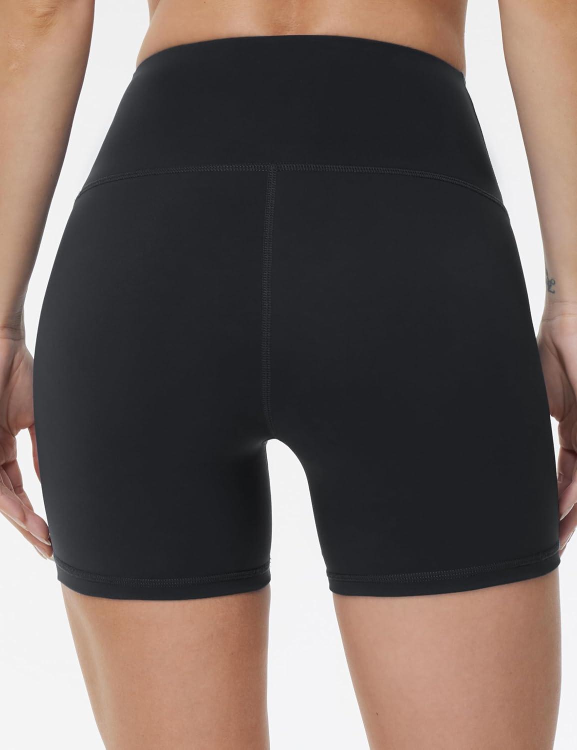 imageTHE GYM PEOPLE Womens High Waist Yoga Workout Shorts Tummy Control Fitness Athletic Running Compression ShortsBlack