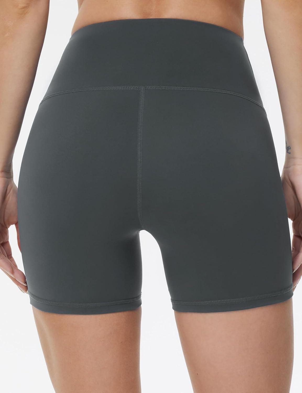 imageTHE GYM PEOPLE Womens High Waist Yoga Workout Shorts Tummy Control Fitness Athletic Running Compression ShortsDark Grey