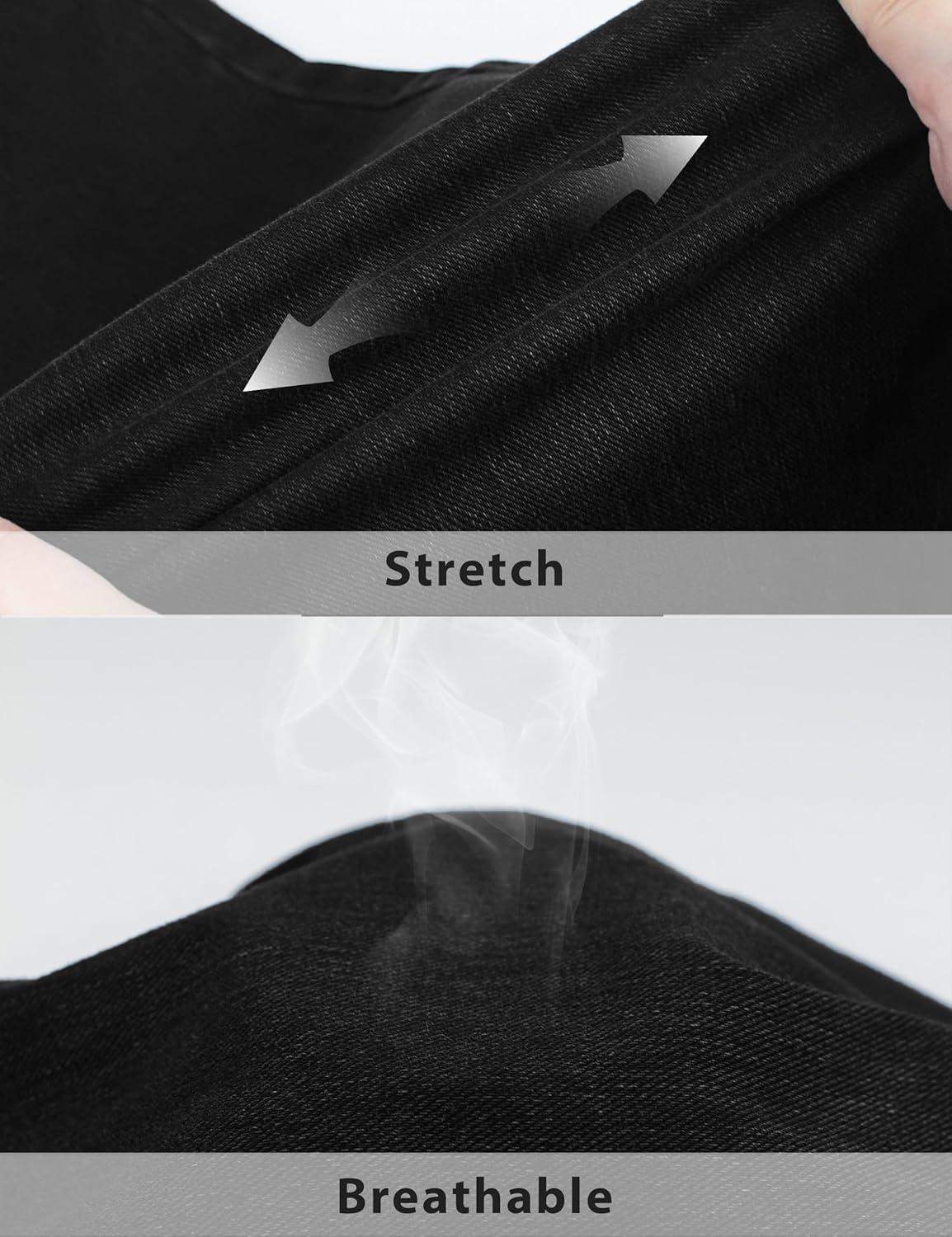 imageTHE GYM PEOPLE Womens High Waisted Jeggings Pants Stretchy Tummy Control Skinny Jean Leggings with PocketsBlack