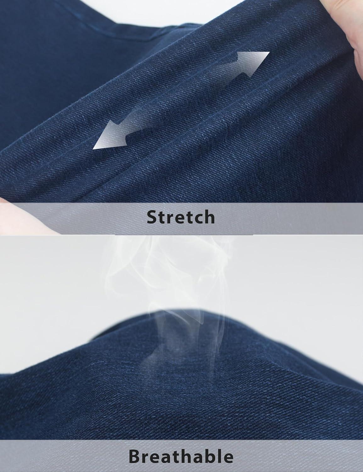 imageTHE GYM PEOPLE Womens High Waisted Jeggings Pants Stretchy Tummy Control Skinny Jean Leggings with PocketsDark Blue