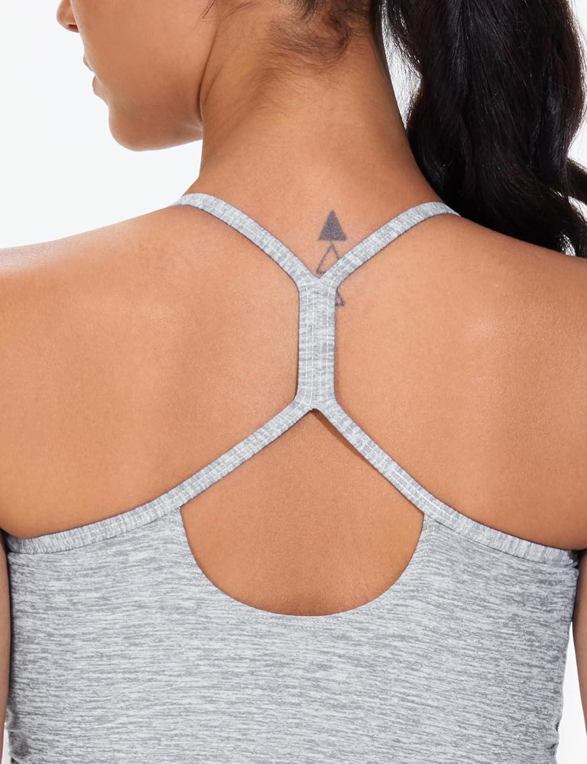 imageTHE GYM PEOPLE Womens Maternity Tank Tops Racerback Pregnancy Ruched Sleeveless Yoga Workout Shirts with Removable PaddedLight Grey Heather