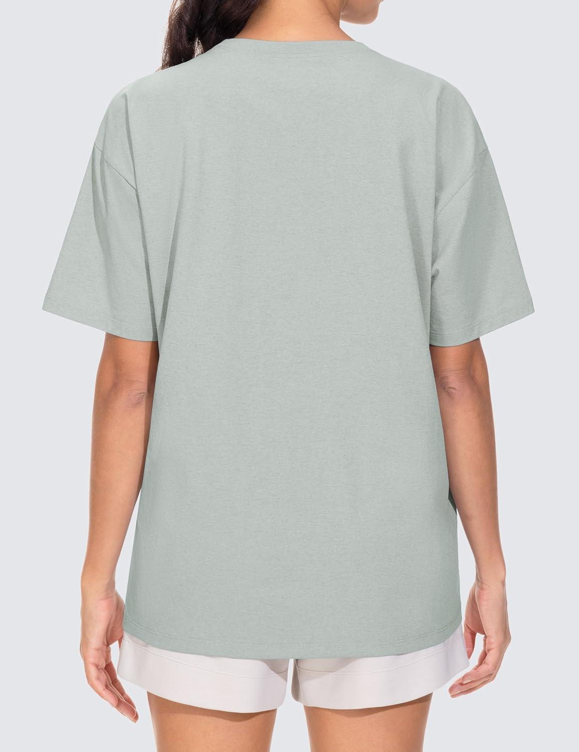 imageTHE GYM PEOPLE Womens Oversized T Shirts Summer Casual Short Sleeve Tops Crewneck Loose Workout Basic TeesGrey