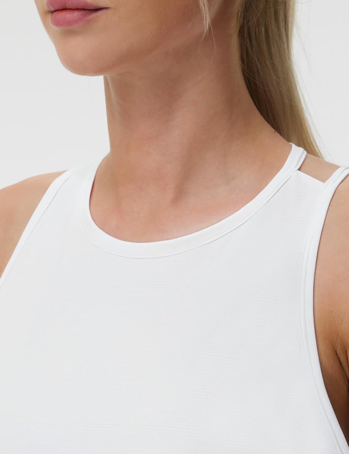imageTHE GYM PEOPLE Womens Racerback Workout Tank Tops Lightweight Stretchy Sleeveless Running Athletic Yoga Tee ShirtsWhite