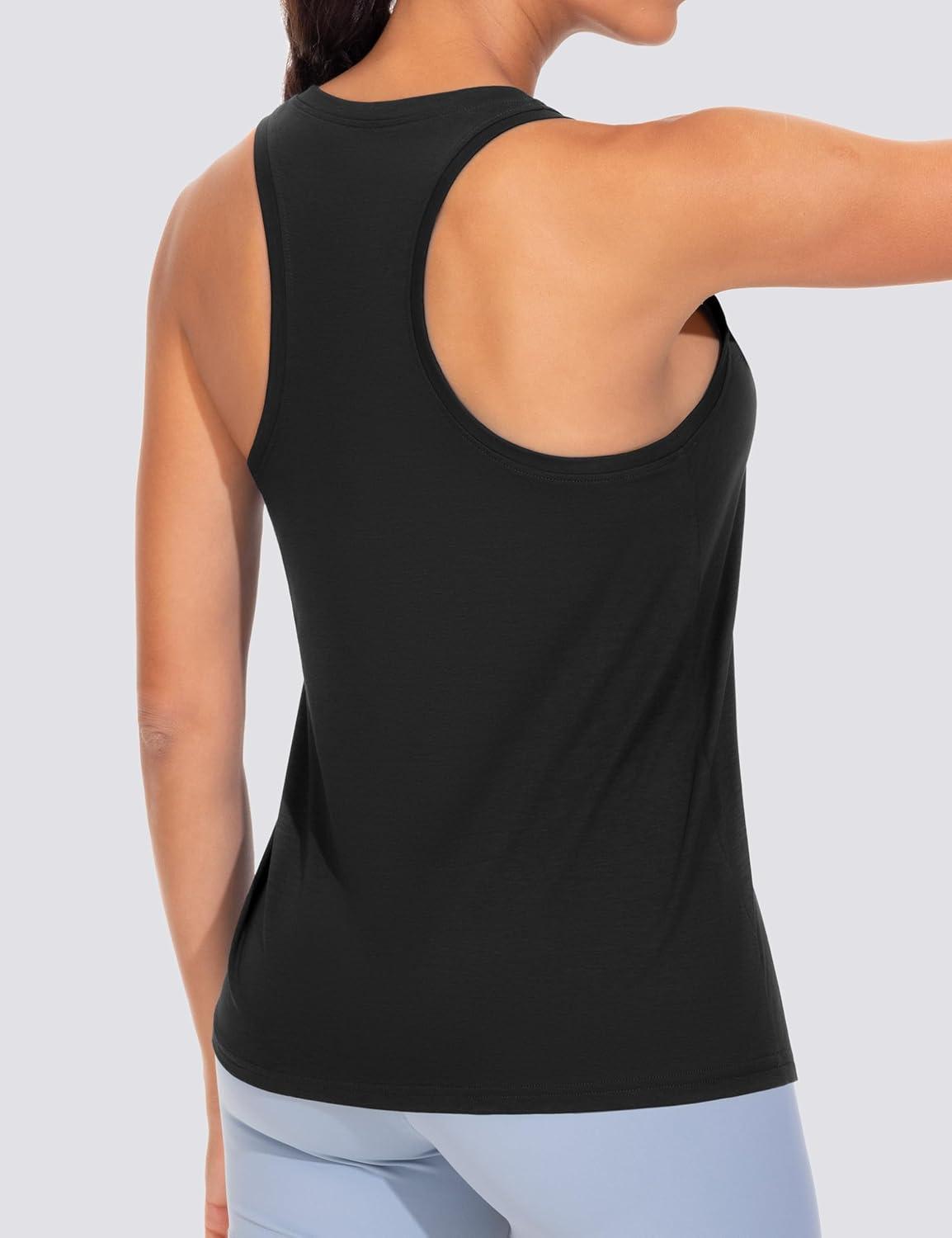 imageTHE GYM PEOPLE Womens Racerback Workout Tanks Tops Sleeveless Running Athletic Yoga ShirtsBlack