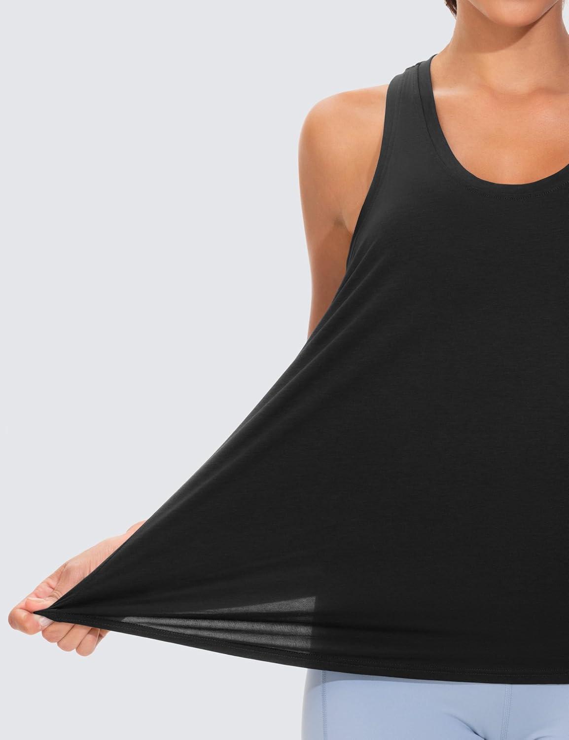 imageTHE GYM PEOPLE Womens Racerback Workout Tanks Tops Sleeveless Running Athletic Yoga ShirtsBlack