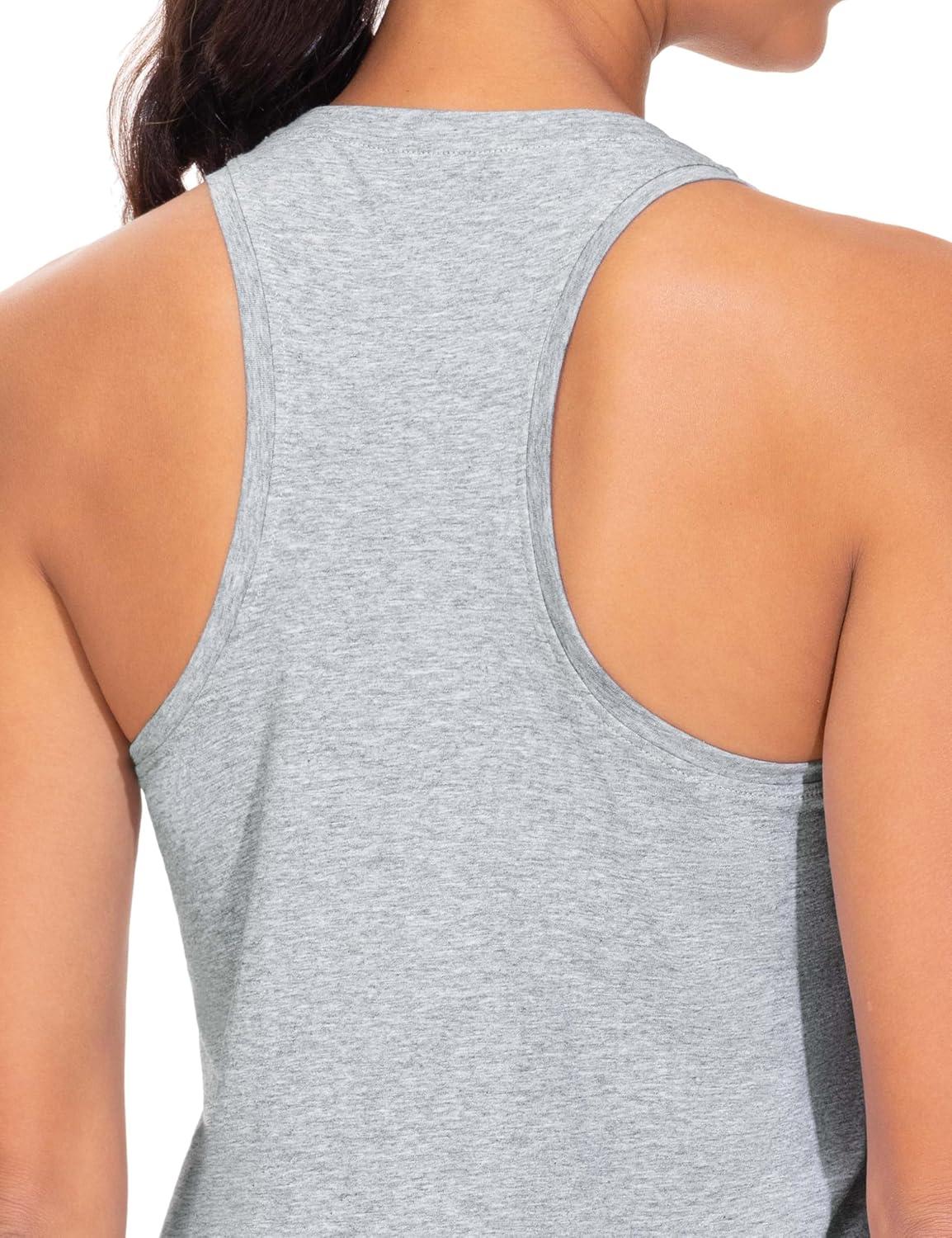 imageTHE GYM PEOPLE Womens Racerback Workout Tanks Tops Sleeveless Running Athletic Yoga ShirtsHeather Grey