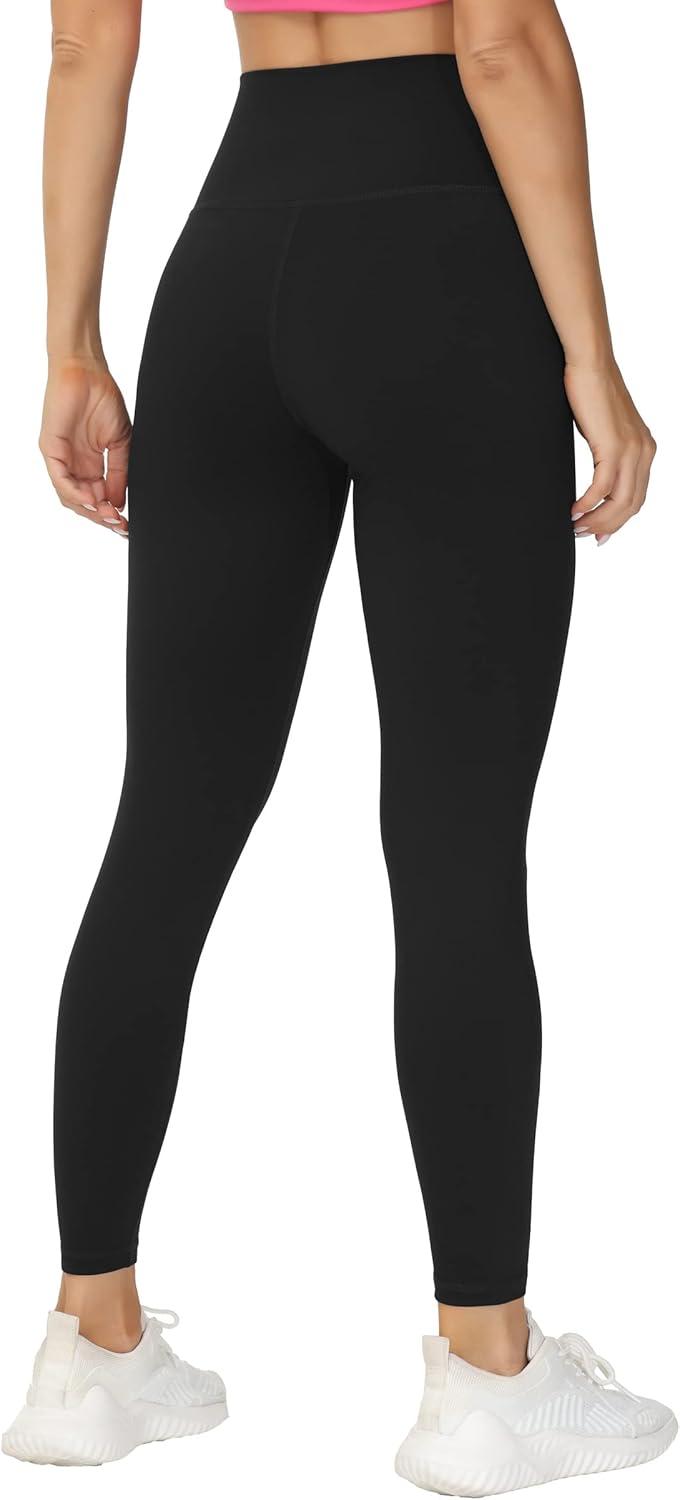 imageTHE GYM PEOPLE Womens V Cross Waist Yoga Leggings with High Waisted Tummy ControlBlack