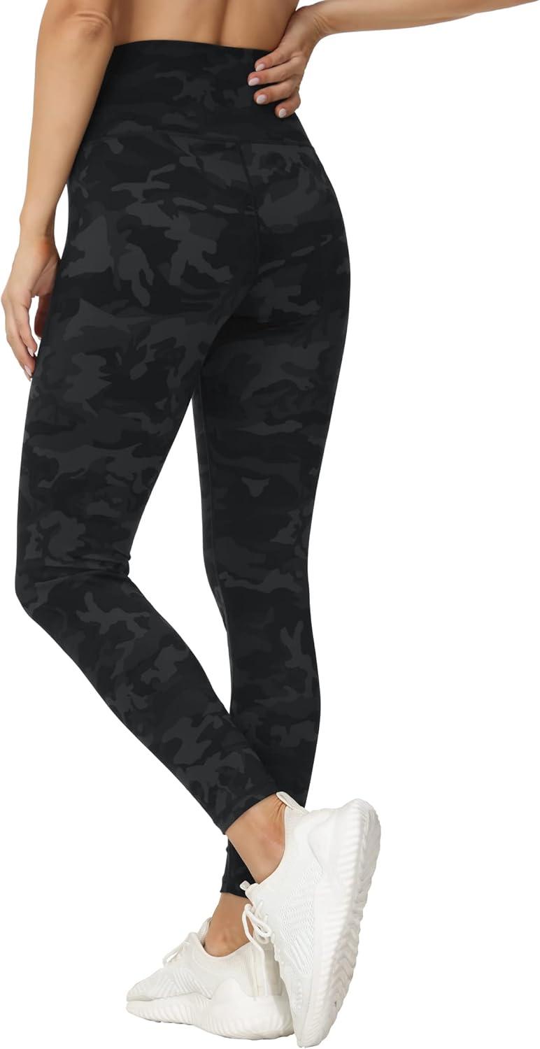 imageTHE GYM PEOPLE Womens V Cross Waist Yoga Leggings with High Waisted Tummy ControlBlack Camo