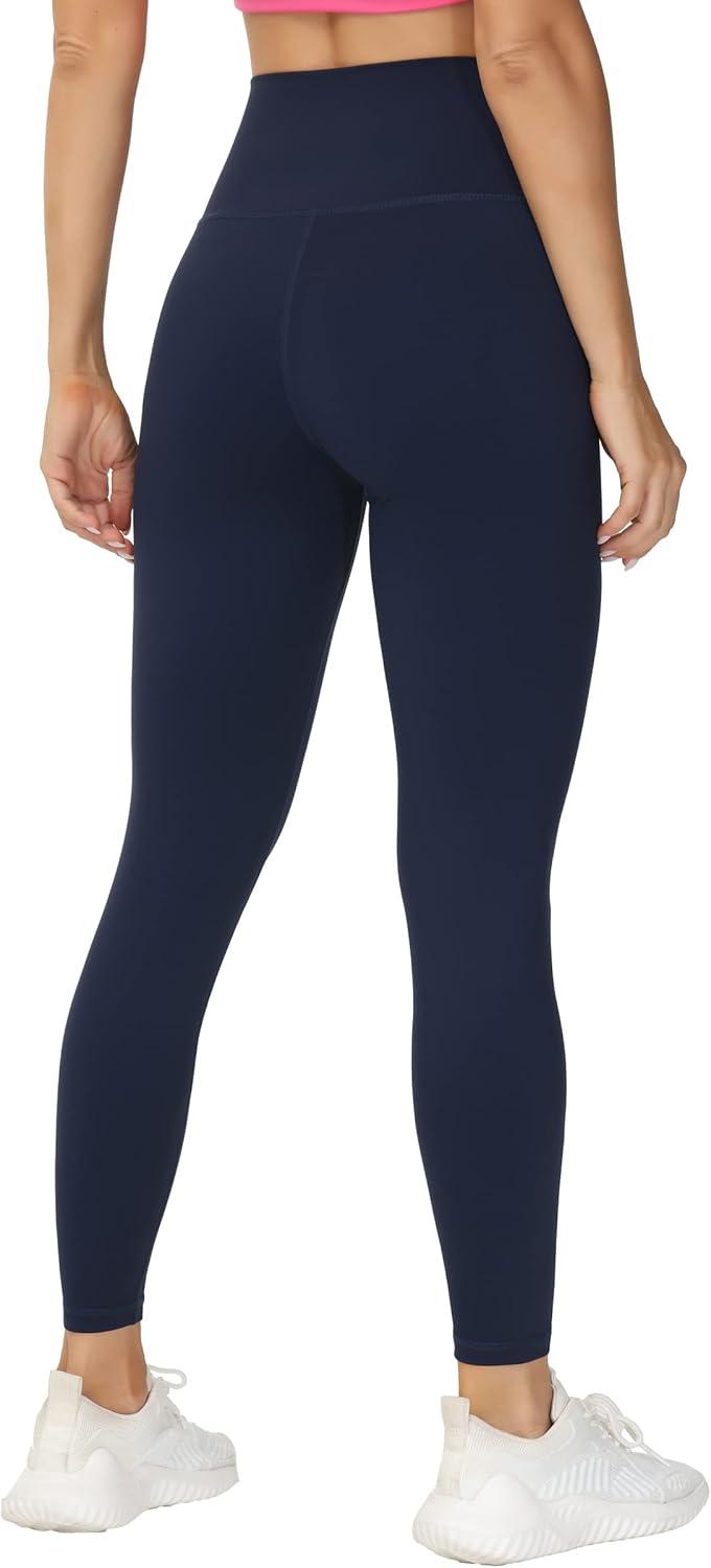 imageTHE GYM PEOPLE Womens V Cross Waist Yoga Leggings with High Waisted Tummy ControlBlue