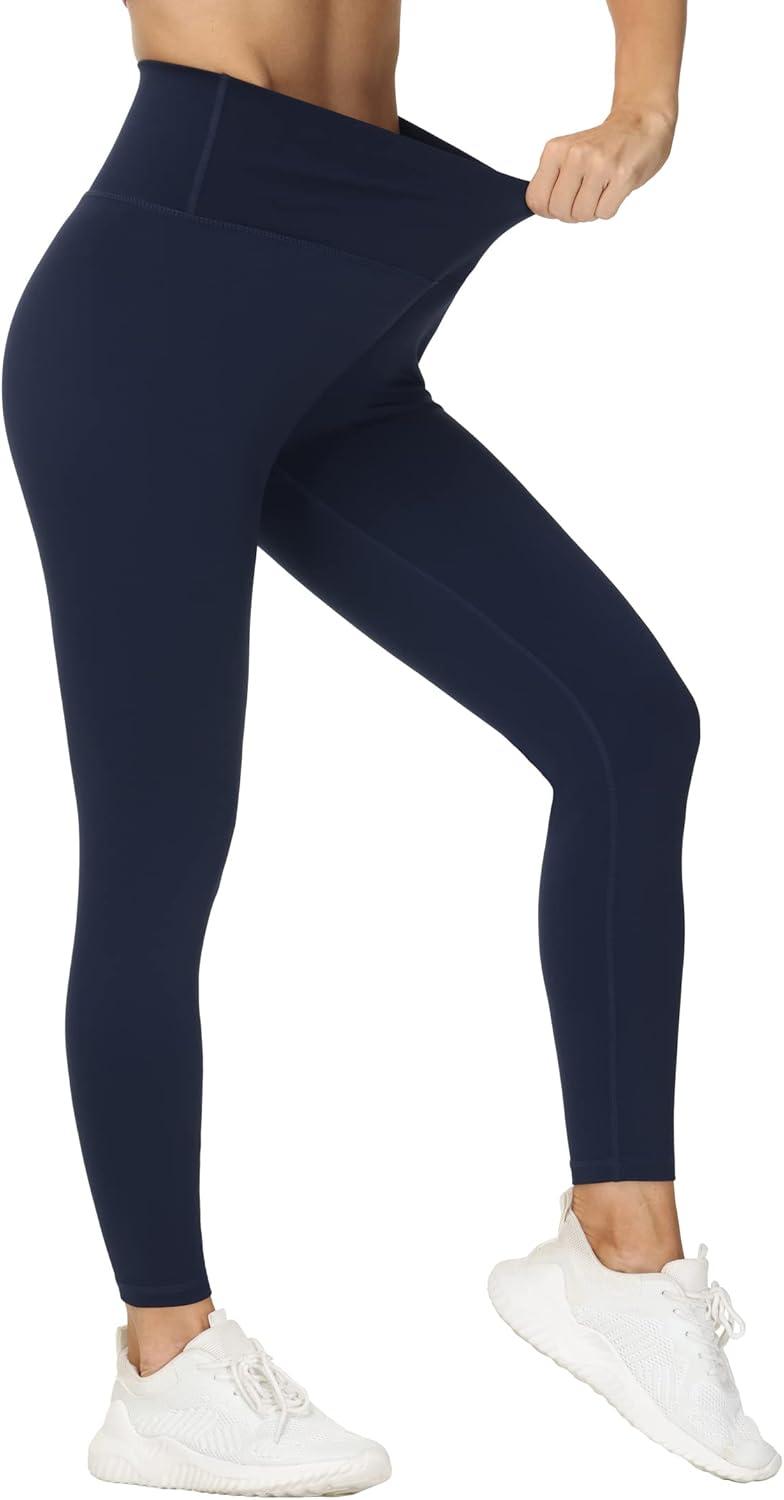 imageTHE GYM PEOPLE Womens V Cross Waist Yoga Leggings with High Waisted Tummy ControlBlue