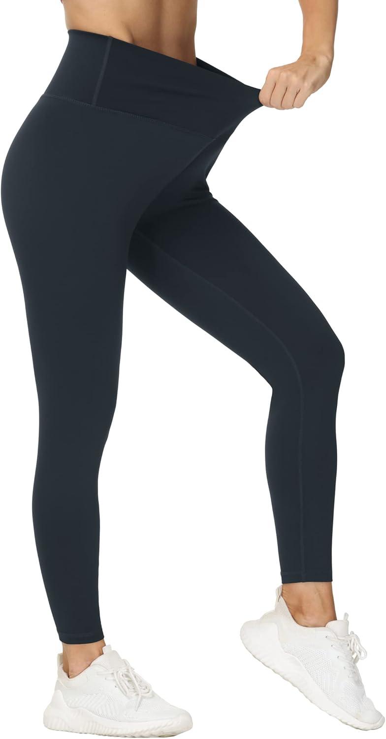 imageTHE GYM PEOPLE Womens V Cross Waist Yoga Leggings with High Waisted Tummy ControlCharcoal Grey