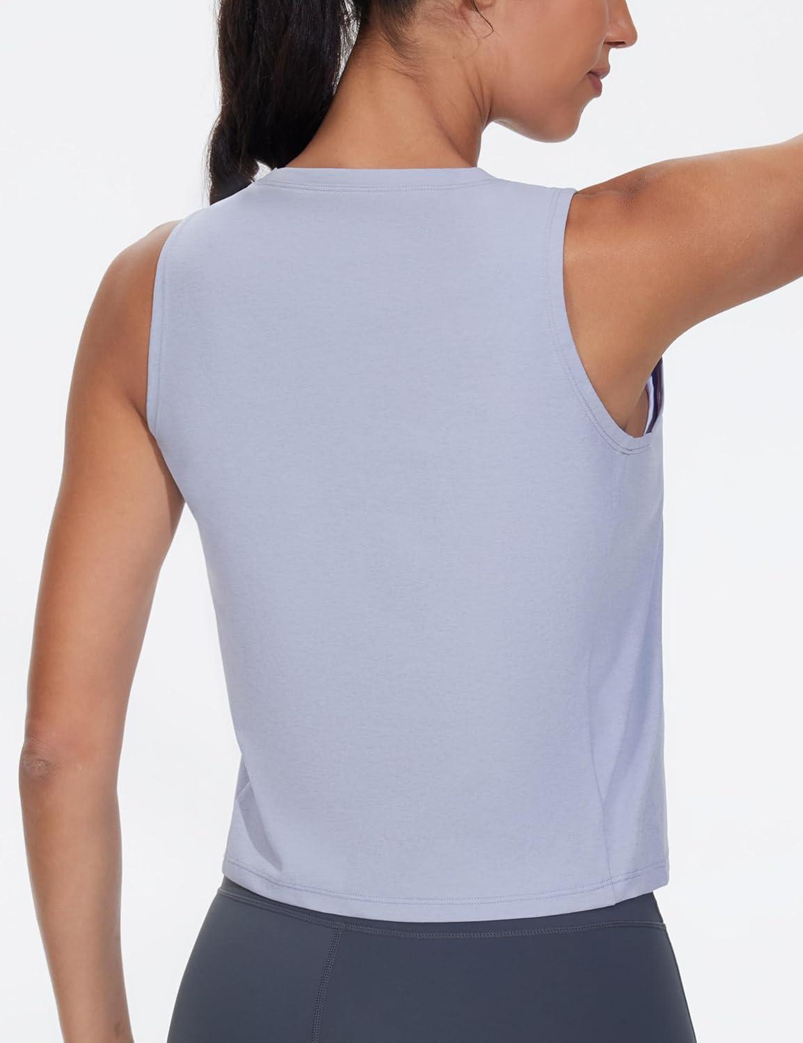 imageTHE GYM PEOPLE Womens Workout Tank Tops 3 Pack Quick Dry Athletic Running Sleeveless ShirtsBlackWhiteLight Purple