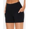 imageTHE GYM PEOPLE 2 Pack Womens High Waist Workout Shorts with Deep Pockets Tummy Control Running Yoga ShortsBlackBlack