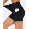imageTHE GYM PEOPLE 2 Pack Womens High Waist Workout Shorts with Deep Pockets Tummy Control Running Yoga ShortsBlackBlack