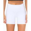imageTHE GYM PEOPLE 2 Pack Womens High Waist Workout Shorts with Deep Pockets Tummy Control Running Yoga ShortsBlackWhite