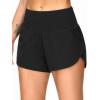 imageTHE GYM PEOPLE 2 Pack Womens High Waisted Running Shorts with Zipper Pockets Liner Quick Dry Athletic Workout ShortsBlackBlack