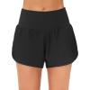 imageTHE GYM PEOPLE 2 Pack Womens High Waisted Running Shorts with Zipper Pockets Liner Quick Dry Athletic Workout ShortsBlackBlack