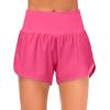 imageTHE GYM PEOPLE 2 Pack Womens High Waisted Running Shorts with Zipper Pockets Liner Quick Dry Athletic Workout ShortsBlackBright Pink