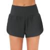 imageTHE GYM PEOPLE 2 Pack Womens High Waisted Running Shorts with Zipper Pockets Liner Quick Dry Athletic Workout ShortsBlackCharcoal Grey