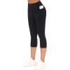 imageTHE GYM PEOPLE Tummy Control Workout Capris Leggings with Pockets High Waist Athletic Yoga Pants for Women Running HikingBlack