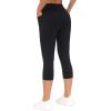imageTHE GYM PEOPLE Tummy Control Workout Capris Leggings with Pockets High Waist Athletic Yoga Pants for Women Running HikingBlack