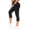 imageTHE GYM PEOPLE Tummy Control Workout Capris Leggings with Pockets High Waist Athletic Yoga Pants for Women Running HikingBlack