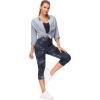 imageTHE GYM PEOPLE Tummy Control Workout Capris Leggings with Pockets High Waist Athletic Yoga Pants for Women Running HikingBlackDark GreyWhite