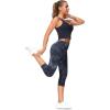 imageTHE GYM PEOPLE Tummy Control Workout Capris Leggings with Pockets High Waist Athletic Yoga Pants for Women Running HikingBlackDark GreyWhite