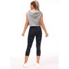 imageTHE GYM PEOPLE Tummy Control Workout Capris Leggings with Pockets High Waist Athletic Yoga Pants for Women Running HikingBlueDark GreyBlack