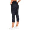 imageTHE GYM PEOPLE Tummy Control Workout Capris Leggings with Pockets High Waist Athletic Yoga Pants for Women Running HikingBlueDark GreyBlack