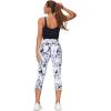 imageTHE GYM PEOPLE Tummy Control Workout Capris Leggings with Pockets High Waist Athletic Yoga Pants for Women Running HikingMarble