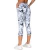 imageTHE GYM PEOPLE Tummy Control Workout Capris Leggings with Pockets High Waist Athletic Yoga Pants for Women Running HikingMarble