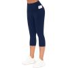 imageTHE GYM PEOPLE Tummy Control Workout Capris Leggings with Pockets High Waist Athletic Yoga Pants for Women Running HikingNavy Blue