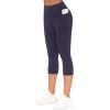 imageTHE GYM PEOPLE Tummy Control Workout Capris Leggings with Pockets High Waist Athletic Yoga Pants for Women Running HikingPurple