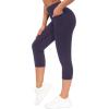 imageTHE GYM PEOPLE Tummy Control Workout Capris Leggings with Pockets High Waist Athletic Yoga Pants for Women Running HikingPurple