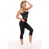 imageTHE GYM PEOPLE Tummy Control Workout Capris Leggings with Pockets High Waist Athletic Yoga Pants for Women Running HikingSilverBlack