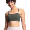 imageTHE GYM PEOPLE Womens Adjustable Spaghetti Strap Sports Bras Wirefree Workout Tops with Removable PaddedBean Brown