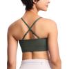 imageTHE GYM PEOPLE Womens Adjustable Spaghetti Strap Sports Bras Wirefree Workout Tops with Removable PaddedBean Brown