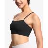 imageTHE GYM PEOPLE Womens Adjustable Spaghetti Strap Sports Bras Wirefree Workout Tops with Removable PaddedBlack